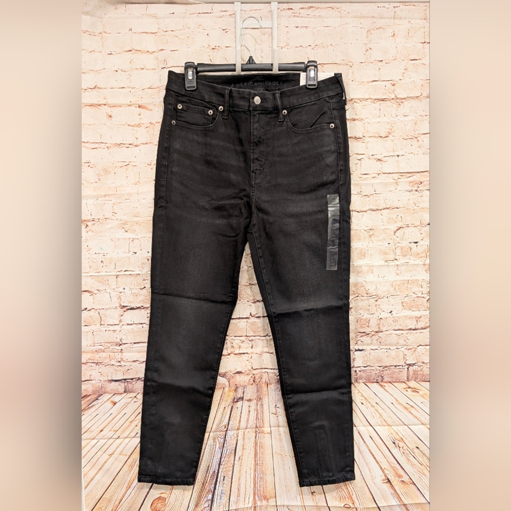 SALE 🎉  American Eagle Luxe Black Moto Denim Hi Rise Jegging Jeans Short Length